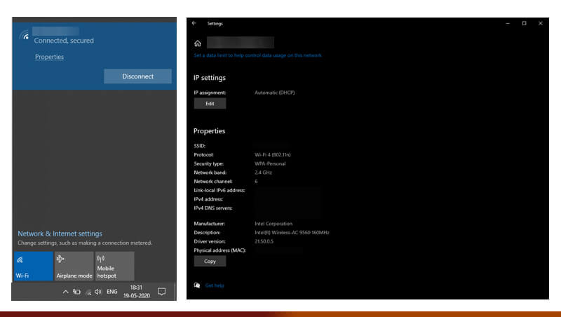 Find Mac Address Without using Command Prompt Using Network Settings